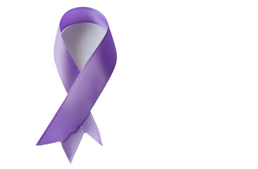 Aufkleber - A top view showcases a purple ribbon standing out against a clean white background