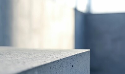 Poster - A close-up shot reveals the subtle textures and patterns of a smooth, grey concrete surface.