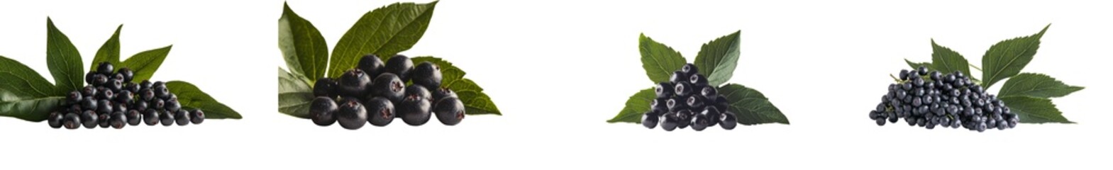 Poster - The Sambucus nigra plant, including elderberries, twig, and leaf, is shown on a white background in isolation