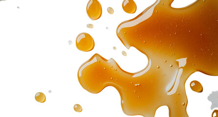 Poster - Foam-topped puddle of spilled beer isolated on a white background, complete with detailed texture and a clipping path