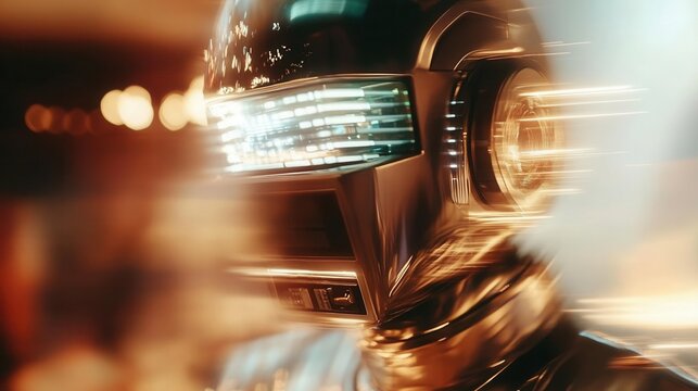 Futuristic robot design with glowing effects.