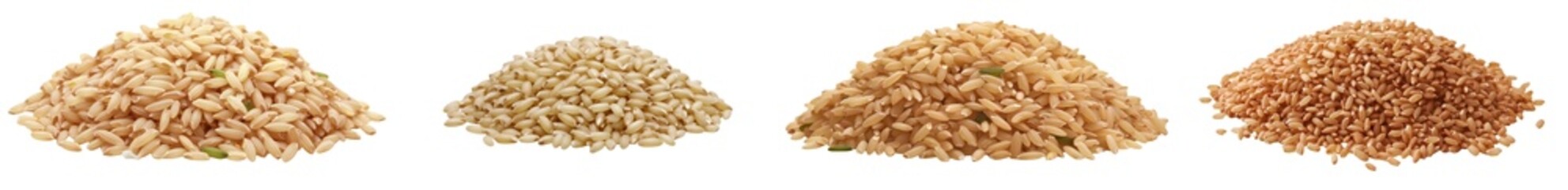 Aufkleber - On a white background, a long pile of integral rice is prominently displayed in isolation