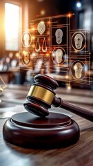 Poster - Innovative court technology showcasing justice with augmented reality elements