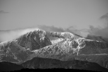 Wall Mural - pretty snow mountains fjords in Norway 