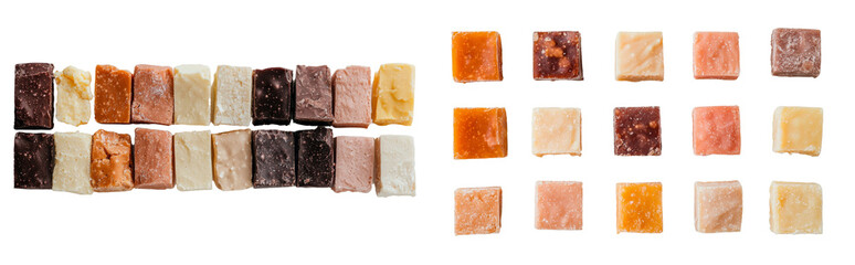 Poster - Piled on a white background are isolated traditional sweet pastries and cakes