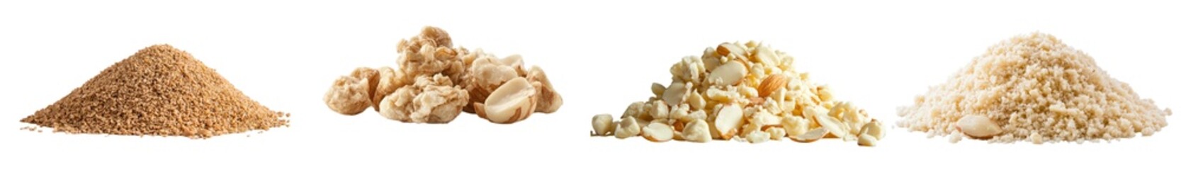 Poster - On a white background, an almond kernel and a nut in shell are isolated
