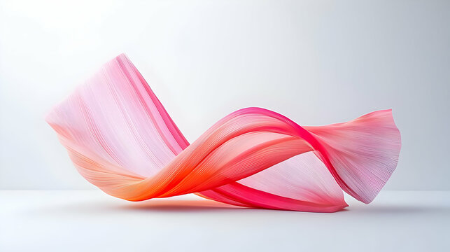 Abstract Pink And Red Pixelated Shape On White Background