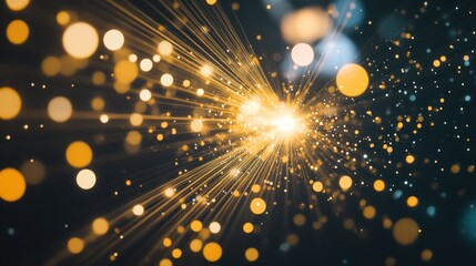 Aufkleber - Abstract light rays and bokeh effect creating a vibrant background