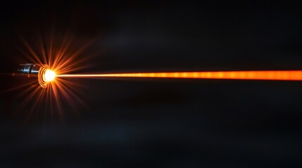 Poster - High-Intensity Laser Beam Emitting Bright Orange Light in Dark Space