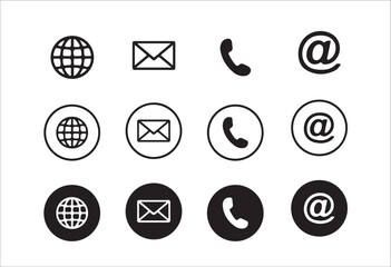 Fototapete - Contact us icon vector isolated on white background.business cards Icon set.  home phone location address web icon set. vector illustration eps 10.