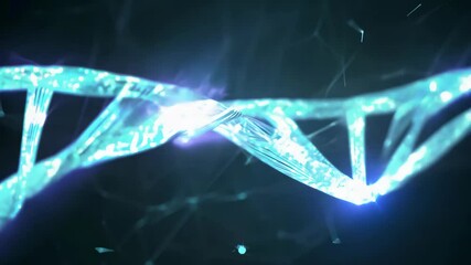 Poster - Abstract DNA Strand Visualization - Medical Research 4K.
