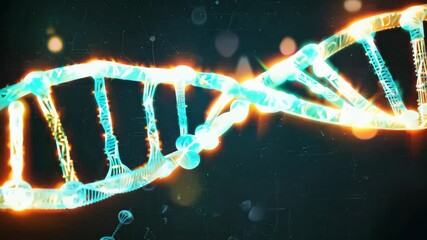 Poster - Abstract DNA Helix Illustration close-up in 4K.
