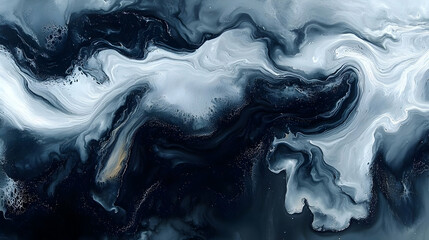 Wall Mural - abstract fluid art background with dark gray blue and white