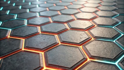 Poster - modern design, futuristic hexagonal patterns, perfect for use as a background or design element