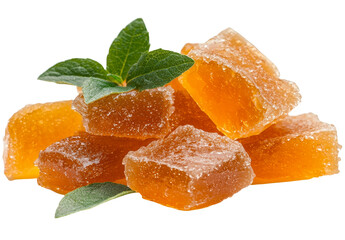 Poster - A top view of rose petal spread and flower marmalade isolated on a white background