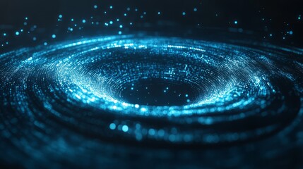 Leinwandbilder - Abstract Blue Vortex: A Digital Galaxy of Light and Energy