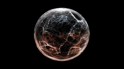 Fototapete - Abstract Sphere with Colorful Energy Connections and Light Effects