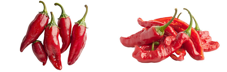 Poster - For winter storage, a pile of fresh red pickled paprika is set aside, with the peppers standing out against a white backdrop
