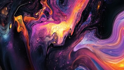 Poster - Vibrant Abstract Cosmic Swirl with Rich Colors and Nebula Inspired Patterns Ideal for Textures, Backgrounds, and Artistic Creations
