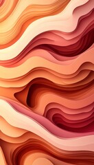 Poster - Seamless Pastel Coral And Pink 3D Wave Texture Pattern Background, Elegant And Minimal For Design