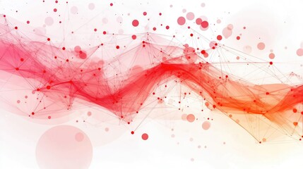 Fototapete - Abstract Red and White Background with Geometric Shapes and Lines