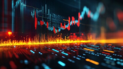 Aufkleber - Stock market graph with German flag colors, symbolizing Germany's economic trends, Full HD, 32k Resolution
