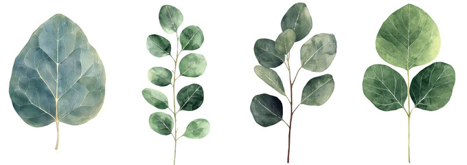 Poster - The illustration features a hand drawing of a branch with eucalyptus leaves, rendered in watercolor, alongside silver leaf