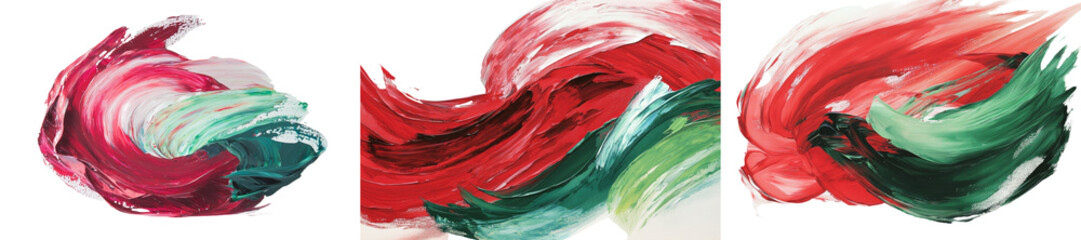 Aufkleber - A white background provides the perfect contrast for isolated, colorful oil paint brush strokes in a grunge style, including a clipping path