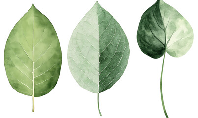 Poster - A palm leaf from a green plant is the subject of a watercolor botanical painting with a white background