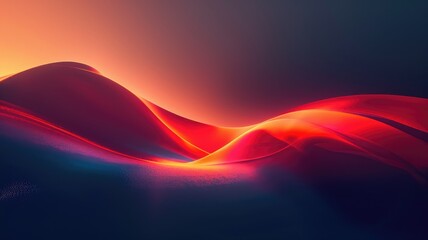 Poster - Vibrant abstract design featuring a smooth red line on a black background. Ideal for modern art projects, digital media, or creative concepts.