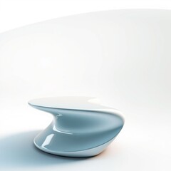 Wall Mural - Modern art piece showcasing a sleek minimalistic design with fluid shapes and glossy finish