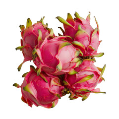 Poster - Dragon fruit against a transparent backdrop created with generative stock