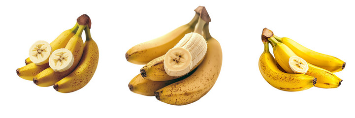 Poster - A transparent background isolates a bunch of bananas in this generative ai image