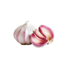 Poster - Isolated garlic is the subject of a generative AI image set against a transparent background