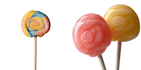 Poster - Stock is used to create isolated lollipops on a transparent background