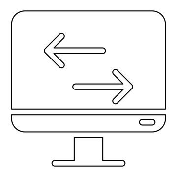 Data transfer icon in line style