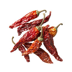 Poster - On a transparent background, isolated dry red chili peppers are generated by Ai