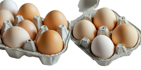 Poster - Isolated on a transparent background is a carton of eggs, an image generated using Generative Ai