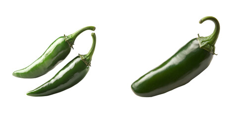 Poster - An isolated green chili pepper is depicted on a transparent background in an image generated by Ai