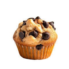 Poster - On a transparent background, a lone chocolate muffin is depicted, generated by stock