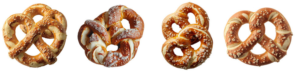 Poster - An isolated pretzel, generated by stock, is shown on a transparent background using Generative Ai