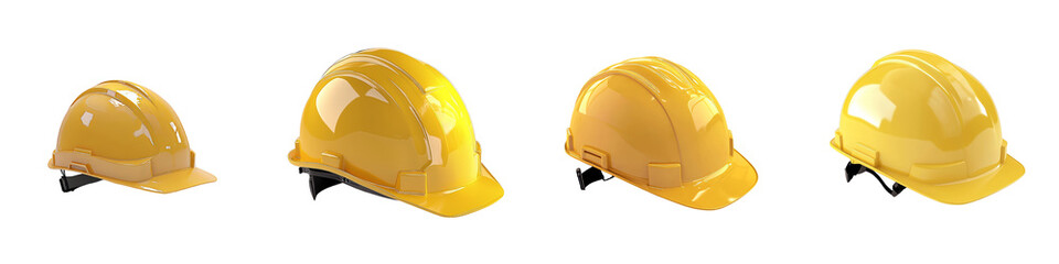 Poster - The image of a yellow safety hat on a transparent background was generated by Generative Ai