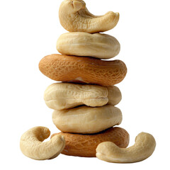 Poster - On a transparent background a solitary pile of cashews is created using Generative Ai
