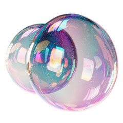 Poster - The image of a solitary soap bubble on a transparent background was created with Generative Ai technology