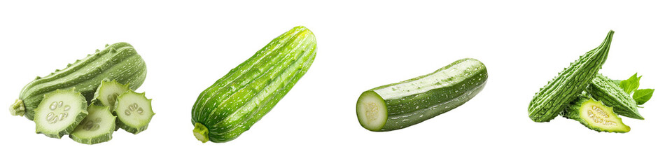 Poster - Bitter gourd on a see-through background generated using technology