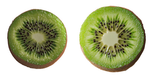 Poster - The image of a kiwi fruit slice isolated on a transparent background was generated using Generative Ai
