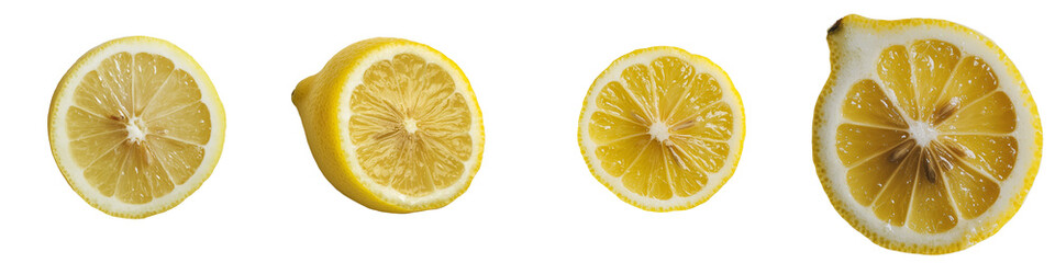 Poster - A transparent background features isolated lemon slices created with Generative Ai