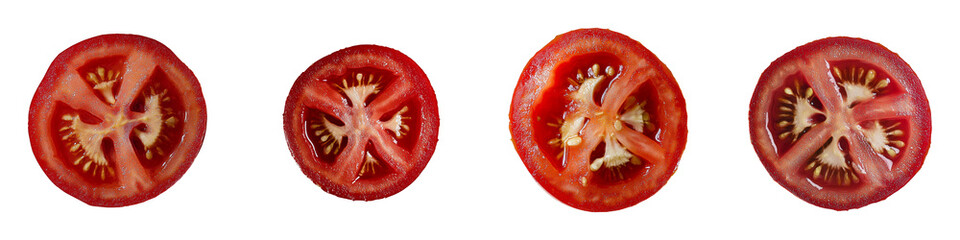 Poster - Isolated tomato slices on transparent background made by Generative Ai