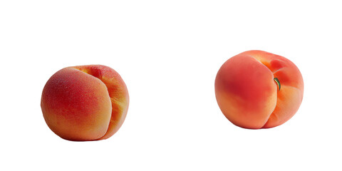 Poster - Generative Ai created an image of a peach fruit isolated on transparent background