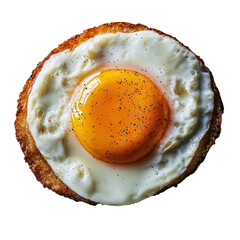 Poster - A fried egg is depicted in isolation on a transparent background, created using Generative Ai